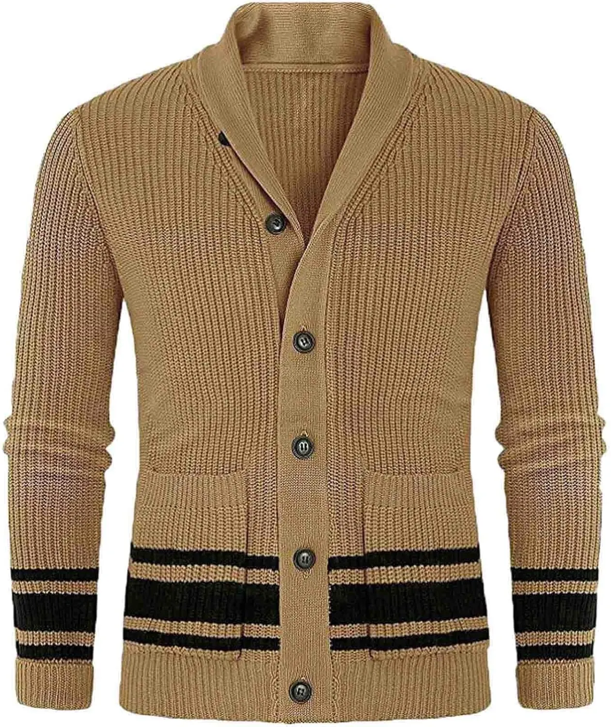 Mens Cardigan Sweaters with Buttons Men's Wool Blended Cardigan Sweaters Shawl Neck Button Down Cardigans Jacket Coat