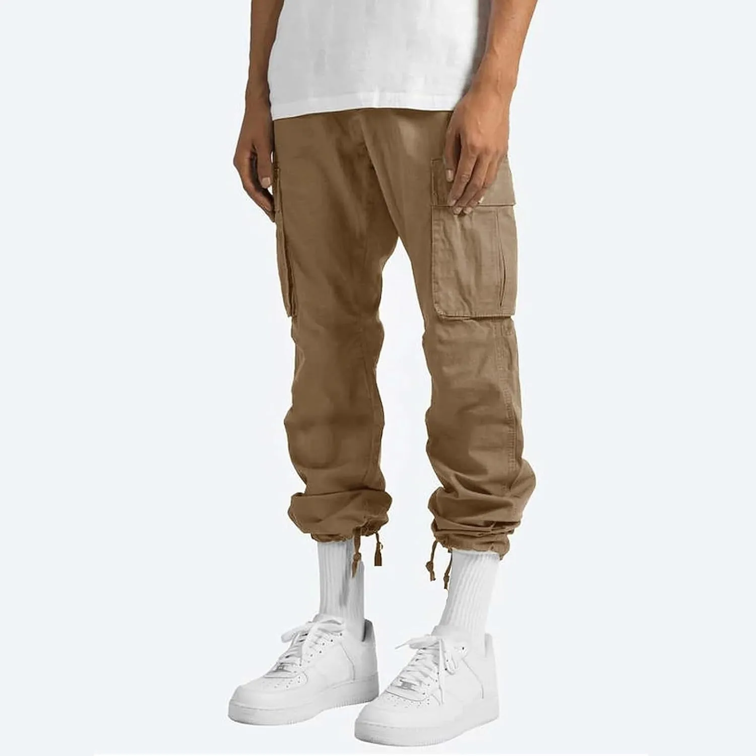 Mens Cargo Pants Casual Athletic Joggers Pants Loose Fit Straight Sweatpants with Multil Pockets Outdoot Hiking Pants