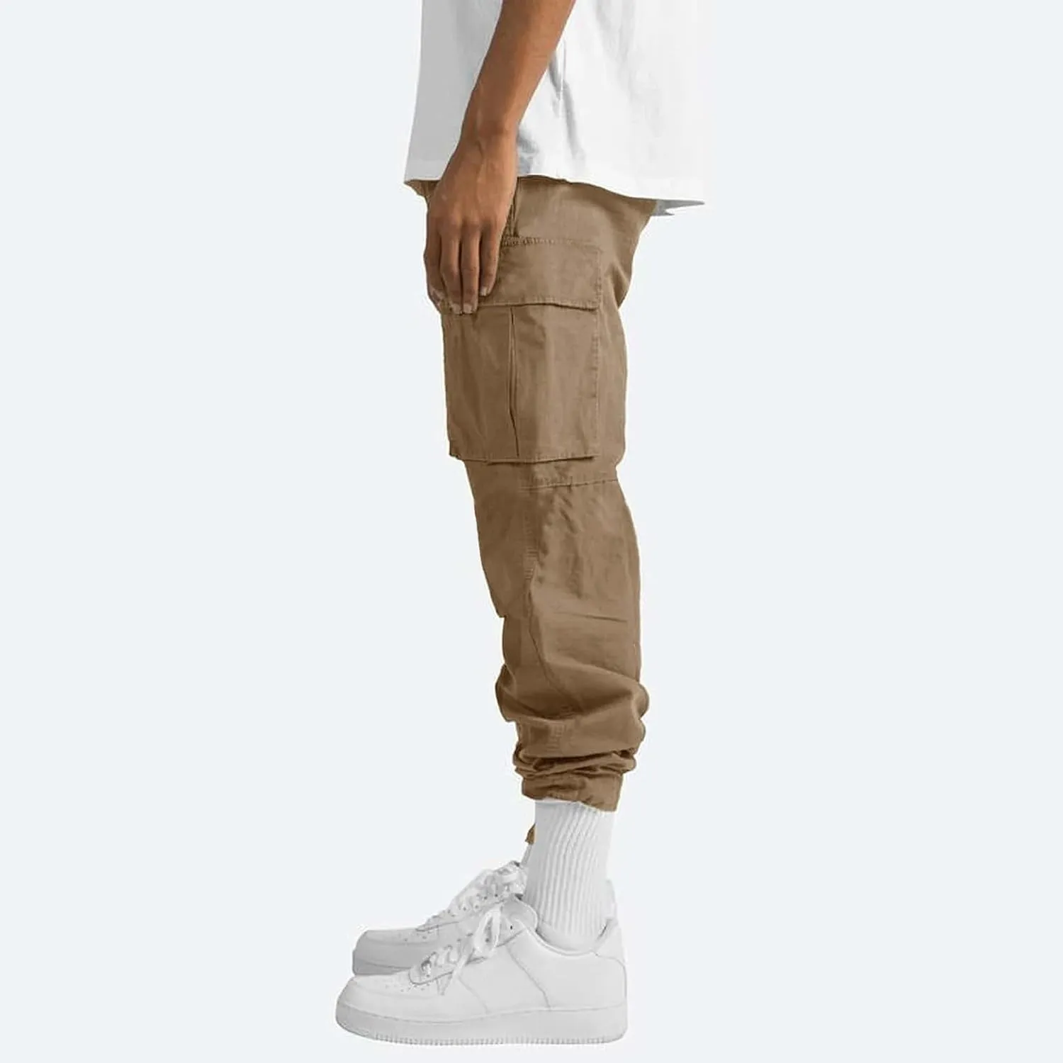 Mens Cargo Pants Casual Athletic Joggers Pants Loose Fit Straight Sweatpants with Multil Pockets Outdoot Hiking Pants