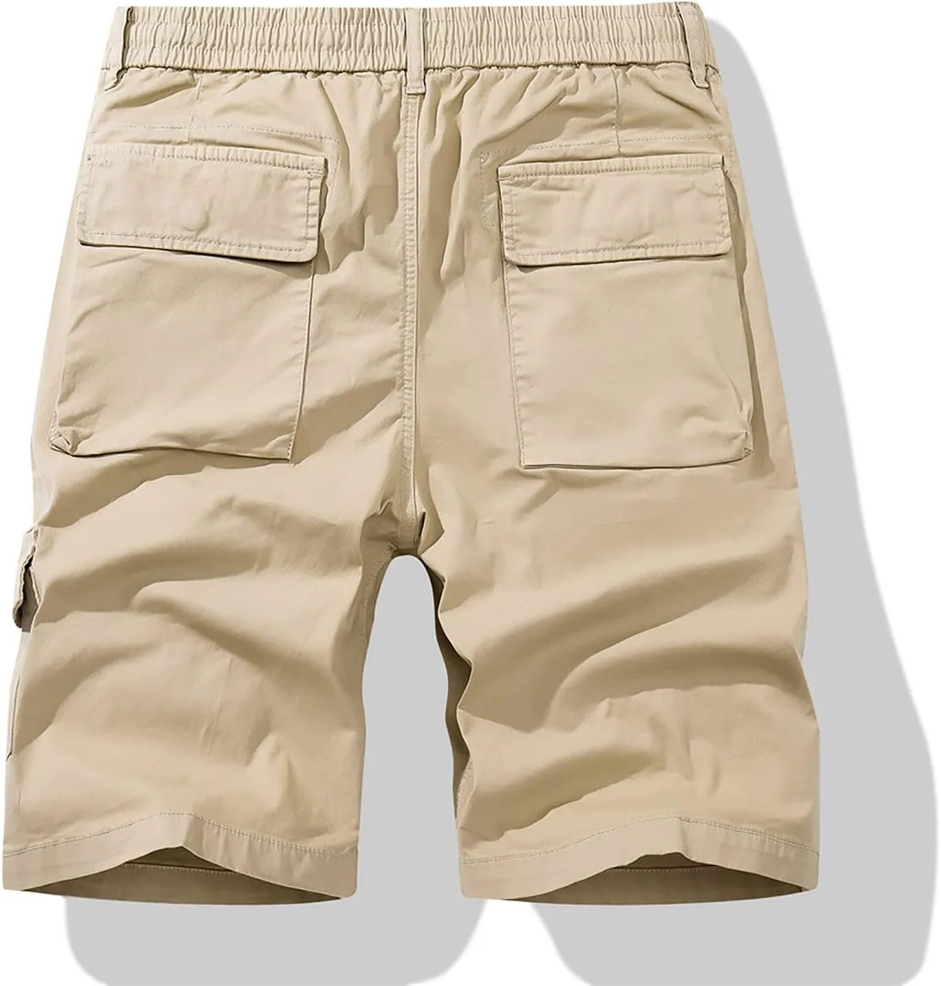 Men's Cargo Shorts Elastic Waistband Drawstring Summer Casual Cotton Relaxed Fit Work Shorts Men Trousers Men's Short Pants