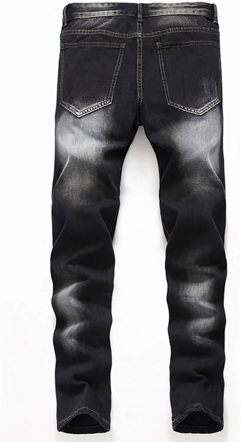 Men's Casual Autumn Hip Hop Loose Middle Waist Denim Long Pants Men's Jeans Jeans Men Straight Leg Jeans