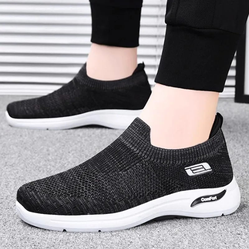Men's Casual Dress Oxfords Shoes Knit Fashion Dress Sneakers Slip-On Shoes with Non-Slip Sole Casual Summer Breathable Soft Sole Loafers