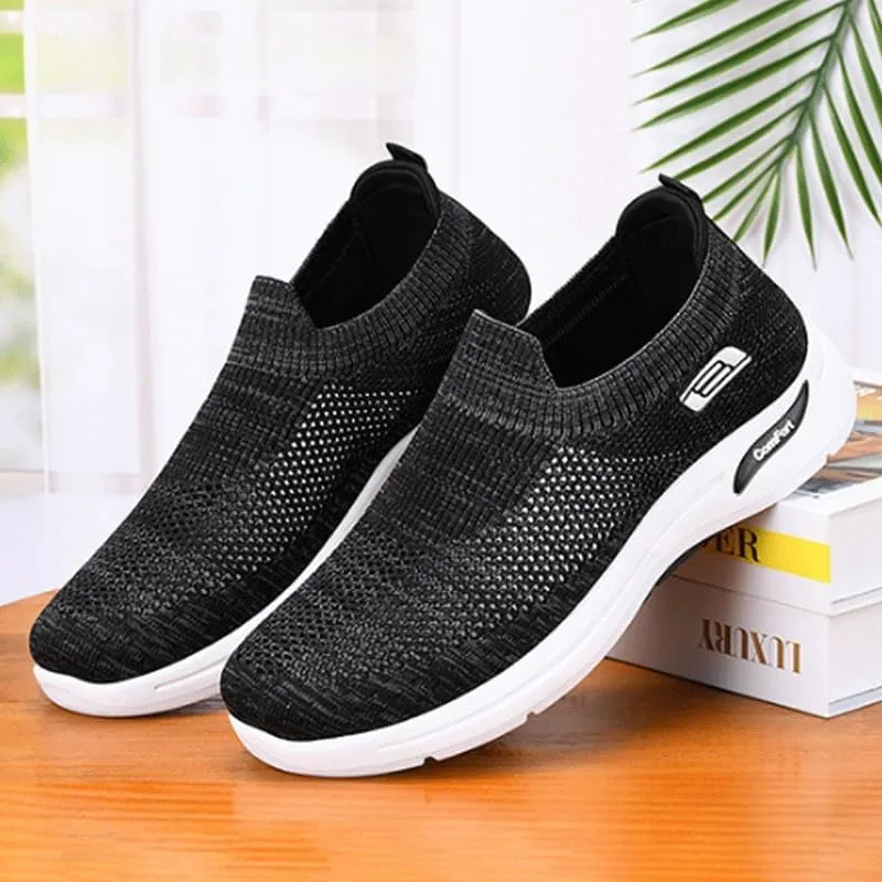 Men's Casual Dress Oxfords Shoes Knit Fashion Dress Sneakers Slip-On Shoes with Non-Slip Sole Casual Summer Breathable Soft Sole Loafers
