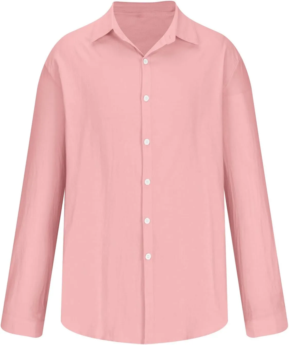 Mens Casual Long Sleeve Cotton Linen Shirts Summer Yoga Tops Regular Fit Plain Holiday Beach Party Button Down Shirts