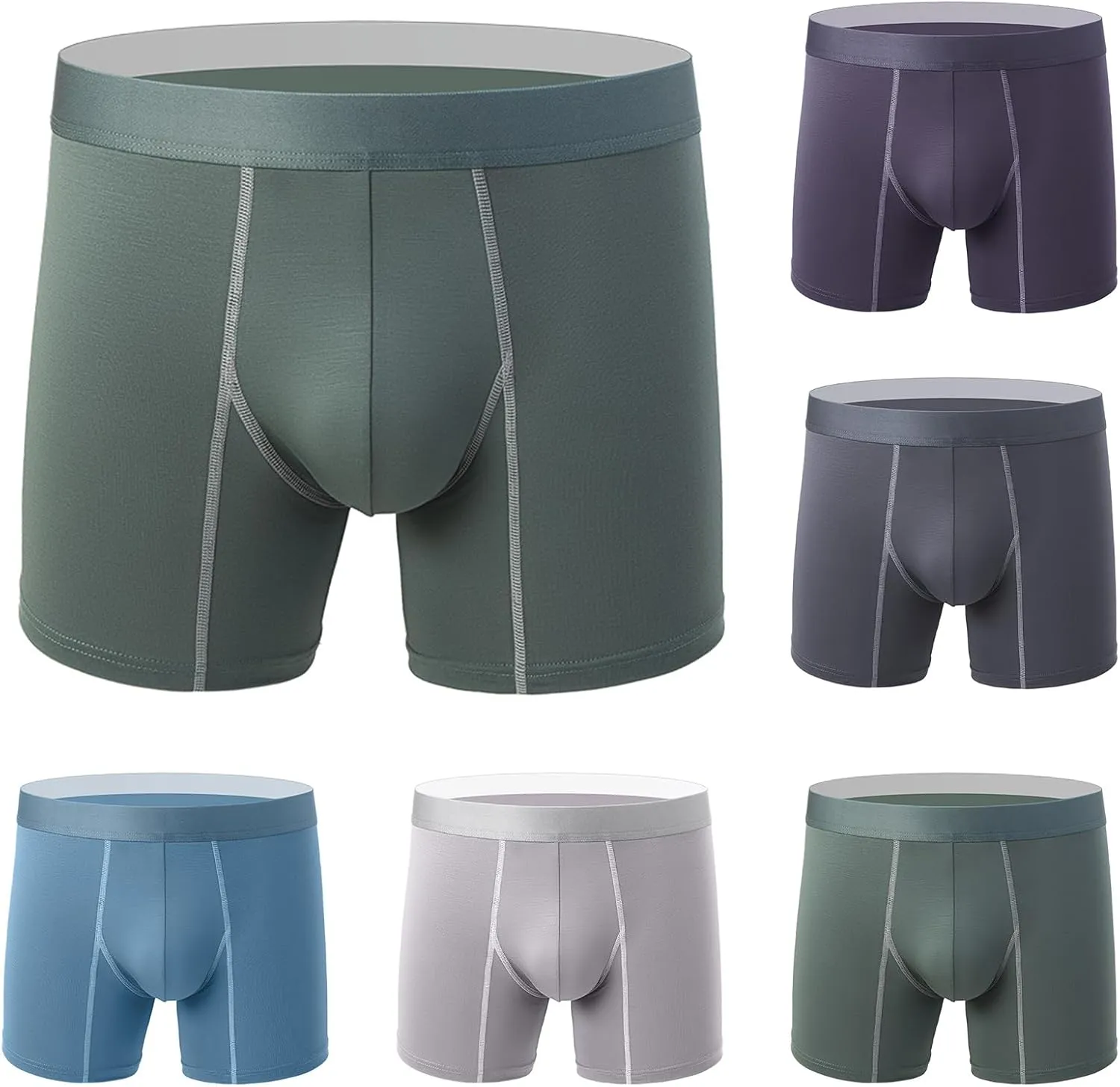 Men's Comfy Boxer Briefs Scrunch Butt Underpants Lightweight Breathable Soft Underpants Mid Rise Stretchy Underpants