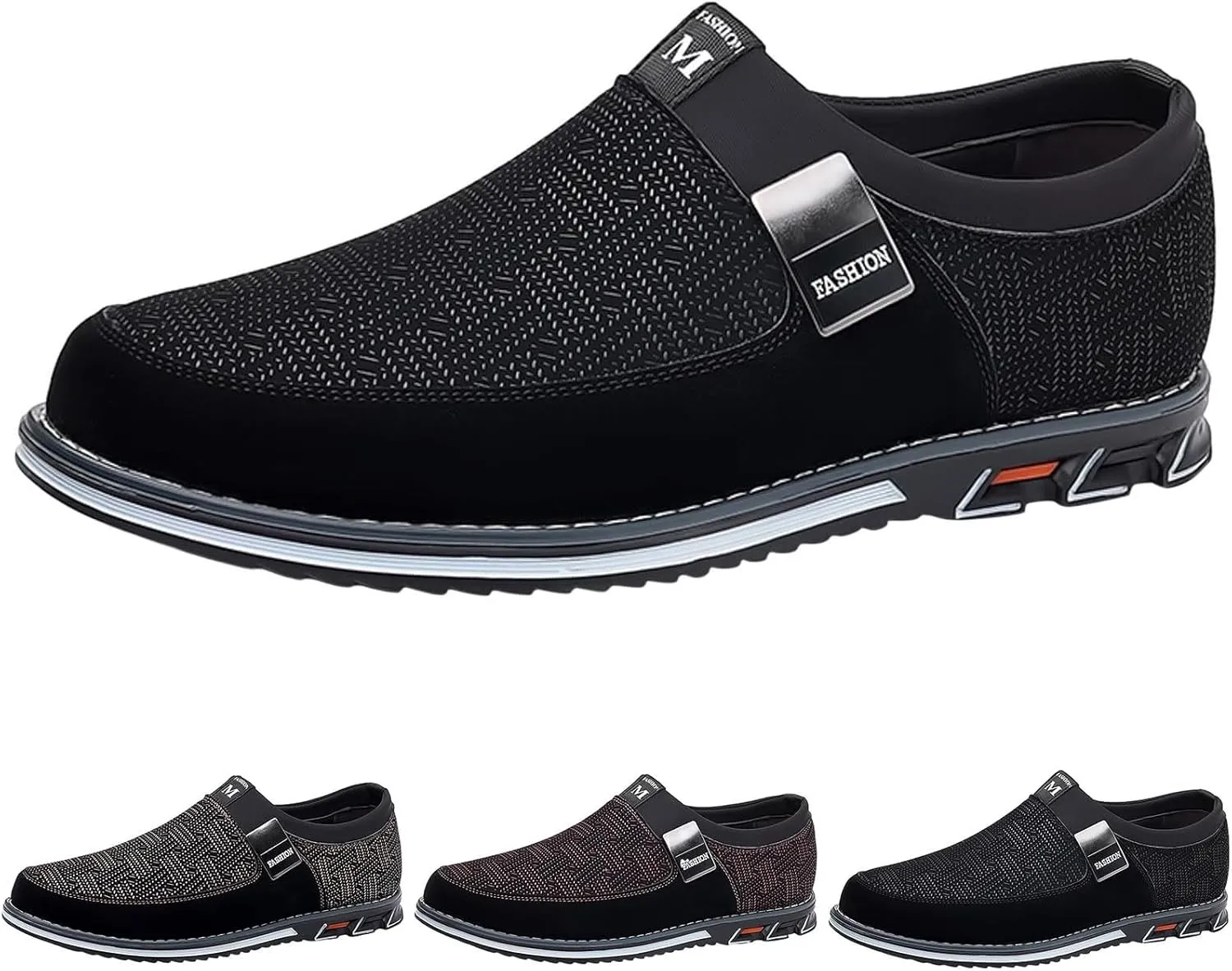 Mens Dark Brown Business Casual Shoes Men Leather Shoes Fashionable and Casual Style New Flat Bottomed Soft Sole Slip On Comfortable Slip On Large Size Men Dress Shoes Brown Loafers