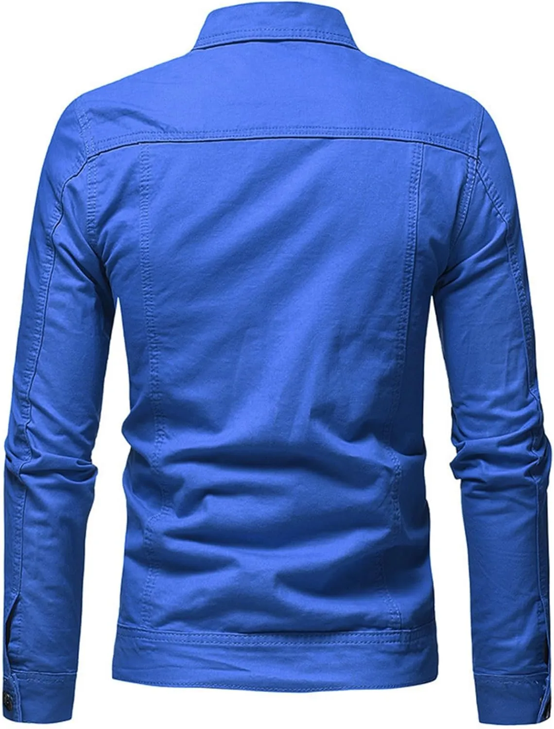 Men's Denim Jacket Casual Regular Fit Button Down Long Sleeve Trucker Jacket Western Cowboy Jean Coat with Pockets