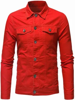 Men's Denim Jacket Casual Regular Fit Button Down Long Sleeve Trucker Jacket Western Cowboy Jean Coat with Pockets