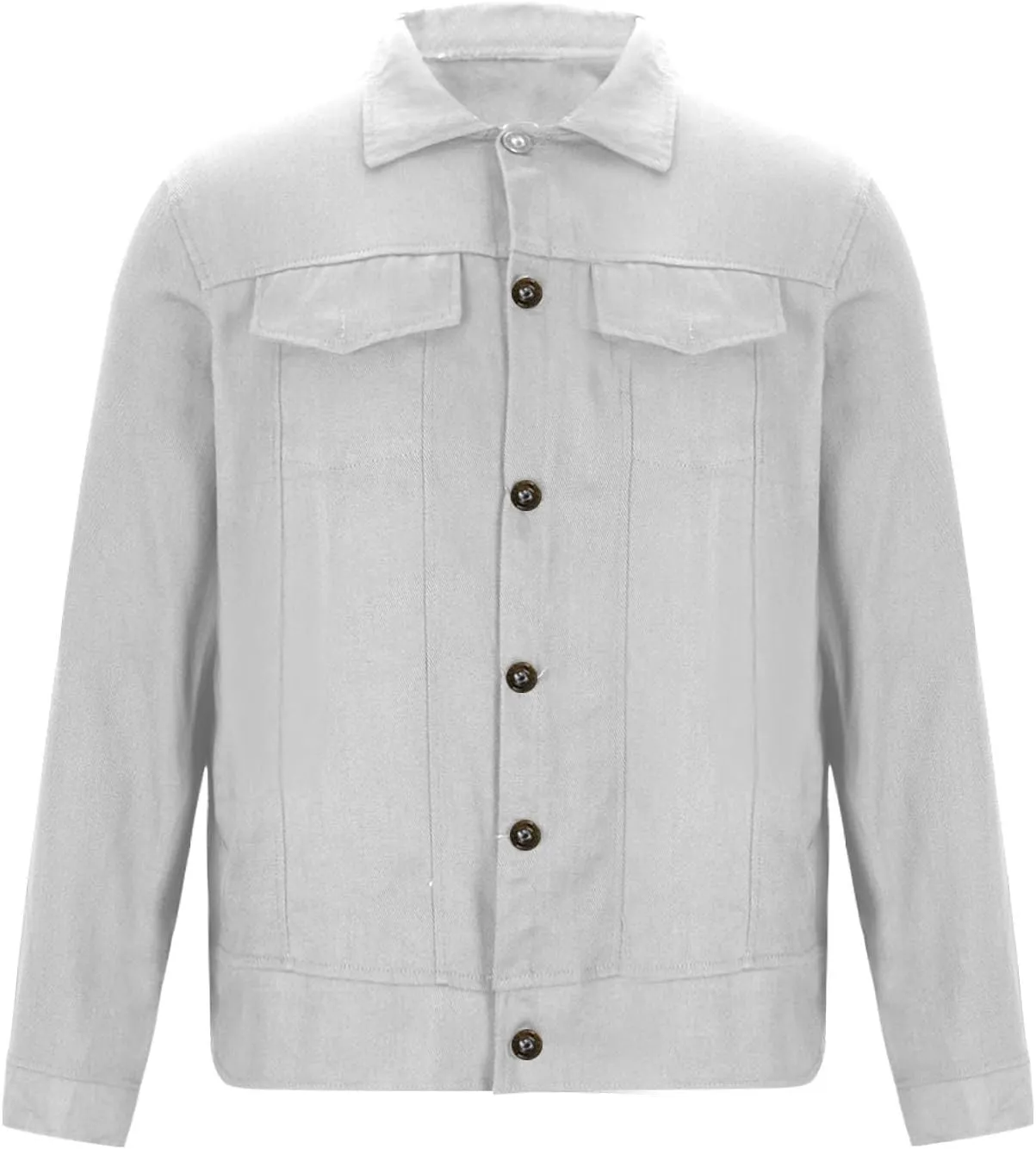 Men's Denim Jacket Long Sleeve Casual Button Down Jackets Regular Fit Cotton Jean Trucker Jacket Fall Coat w/Pockets