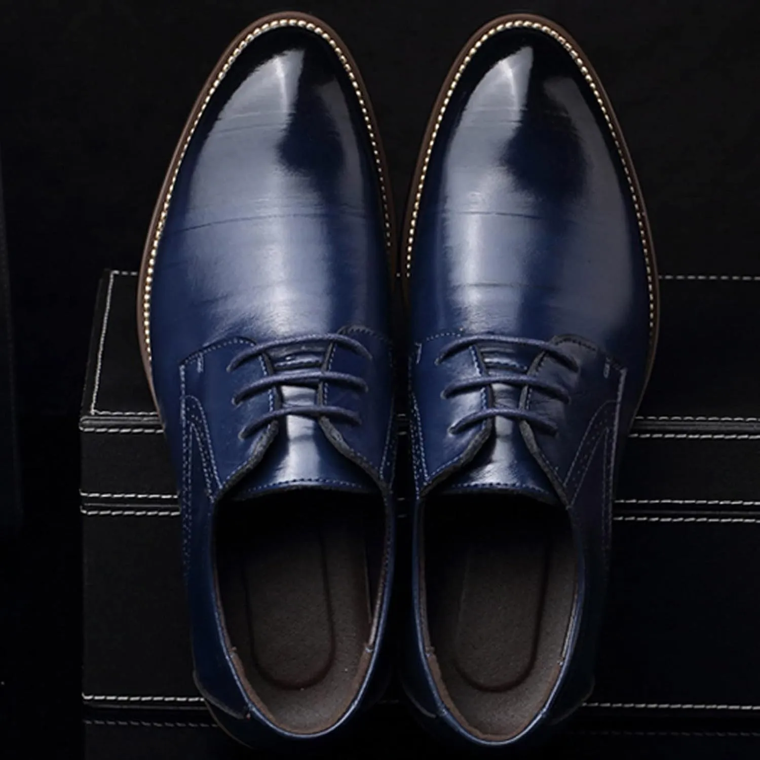 Men's Dress Shoe Slip On Classical Style Shoes for Men Slip On PU Leather Low Rubber Sole Block Heel Work Men's Italian Dress Shoes
