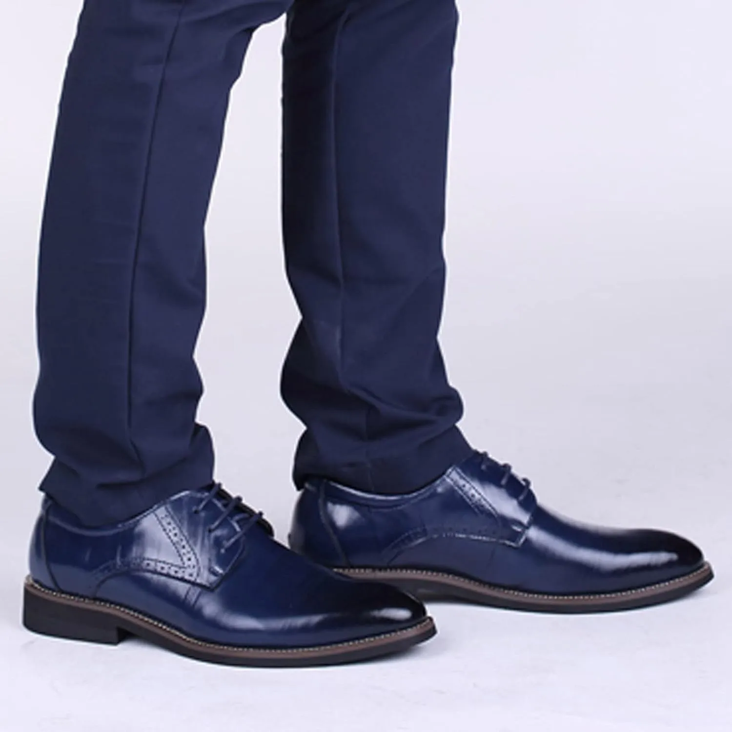 Men's Dress Shoe Slip On Classical Style Shoes for Men Slip On PU Leather Low Rubber Sole Block Heel Work Men's Italian Dress Shoes