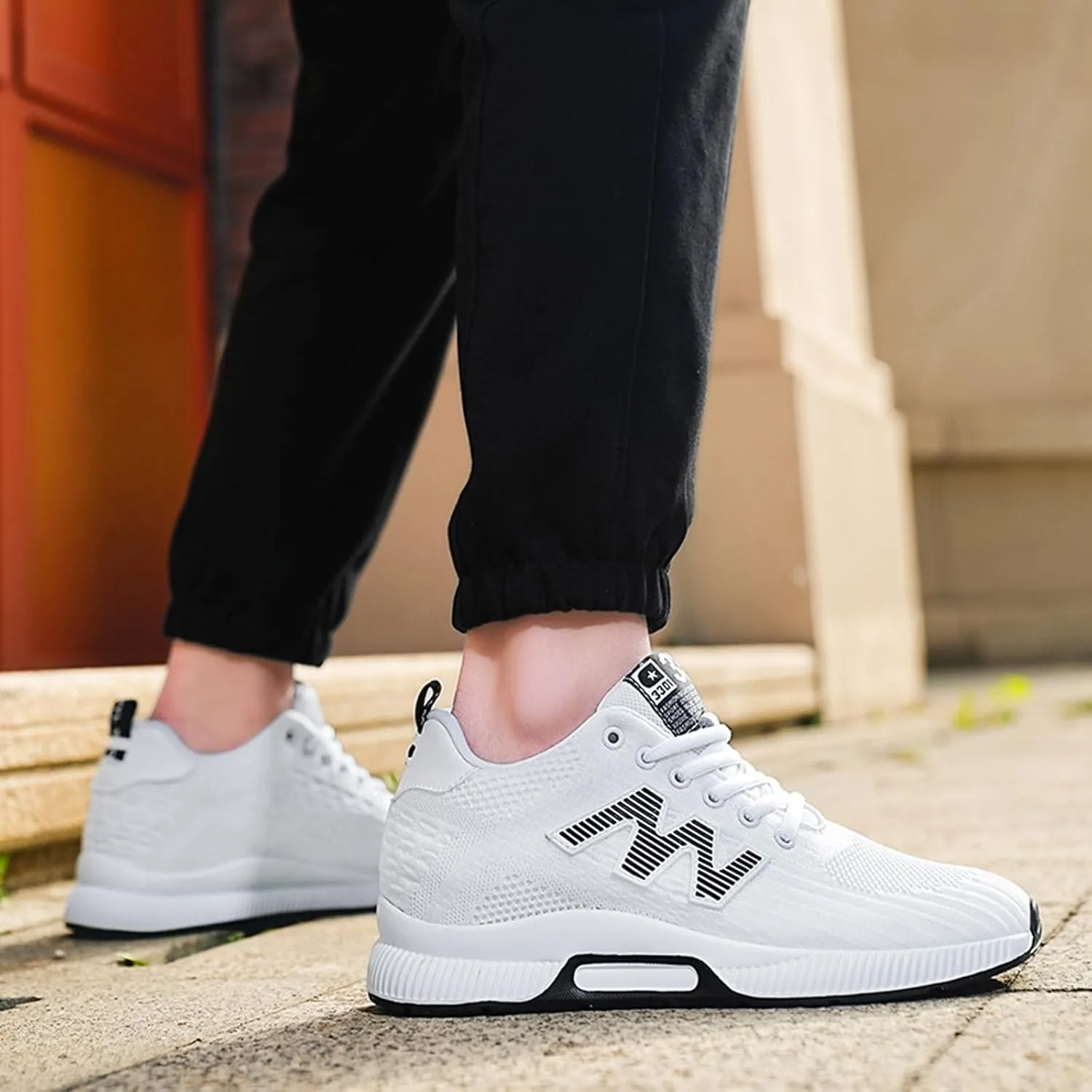 Mens Elevator Sneakers 2.36 Inchs Invisible Height Increasing Elevator Shoes Taller Lace up Hidden Heel Lift Shoes Trainers Fashion Sneakers