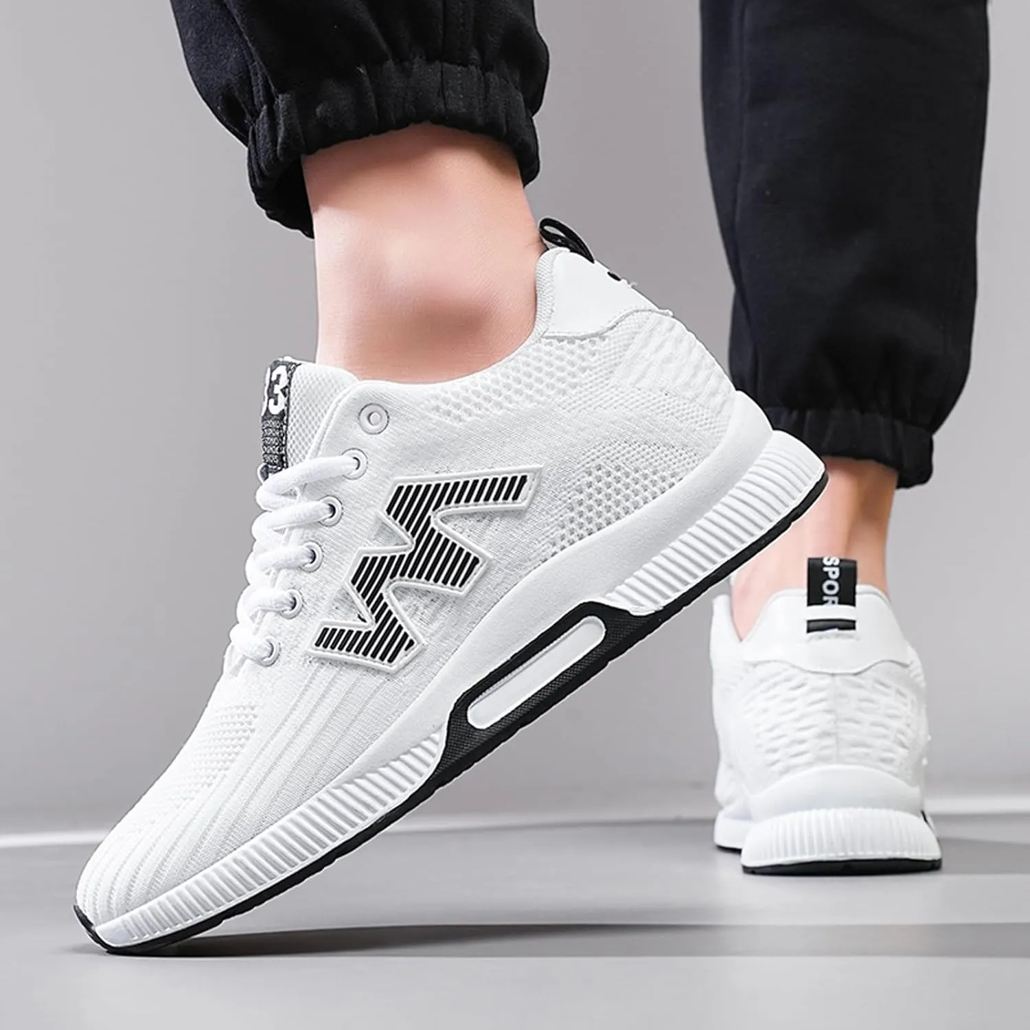Mens Elevator Sneakers 2.36 Inchs Invisible Height Increasing Elevator Shoes Taller Lace up Hidden Heel Lift Shoes Trainers Fashion Sneakers