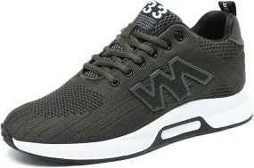 Mens Elevator Sneakers 2.36 Inchs Invisible Height Increasing Elevator Shoes Taller Lace up Hidden Heel Lift Shoes Trainers Fashion Sneakers
