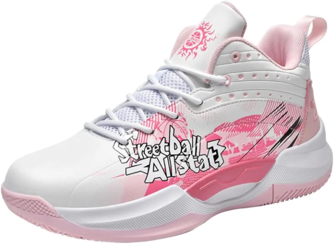 Men's Fashion Chinese Pattern Lace Up Basketball Shoes Breathable Mesh Running Shoes Gym Sports Tennis Walking Jogging Volleyball Sneakers (Orange,8)
