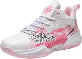 Men's Fashion Chinese Pattern Lace Up Basketball Shoes Breathable Mesh Running Shoes Gym Sports Tennis Walking Jogging Volleyball Sneakers (Orange,8)