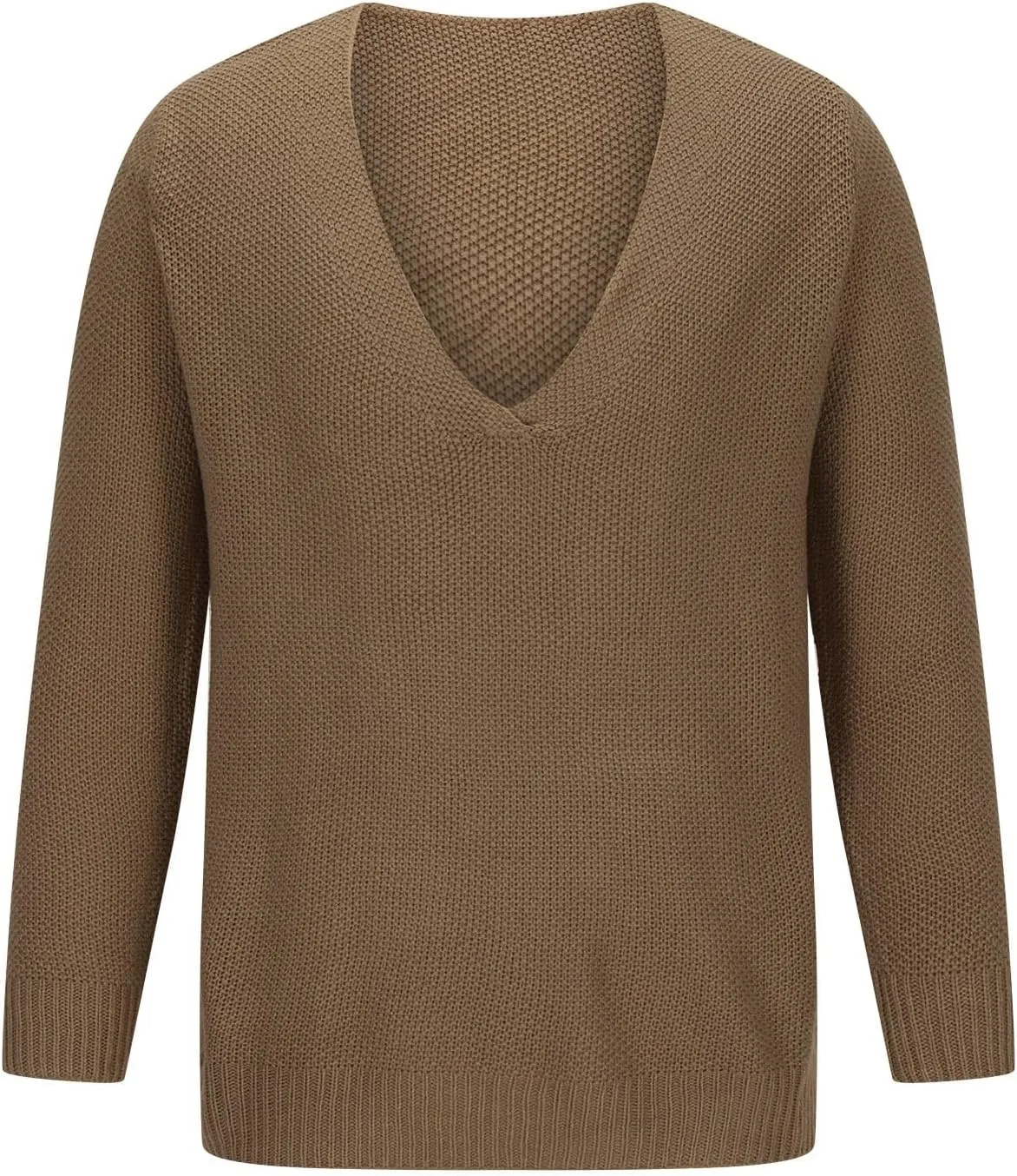Men's Fashion V-Neck Warm Outdoor Long Sleeve Knitted Sweater Top Lightweight Pullover Knitted Fall Winter Sweaters