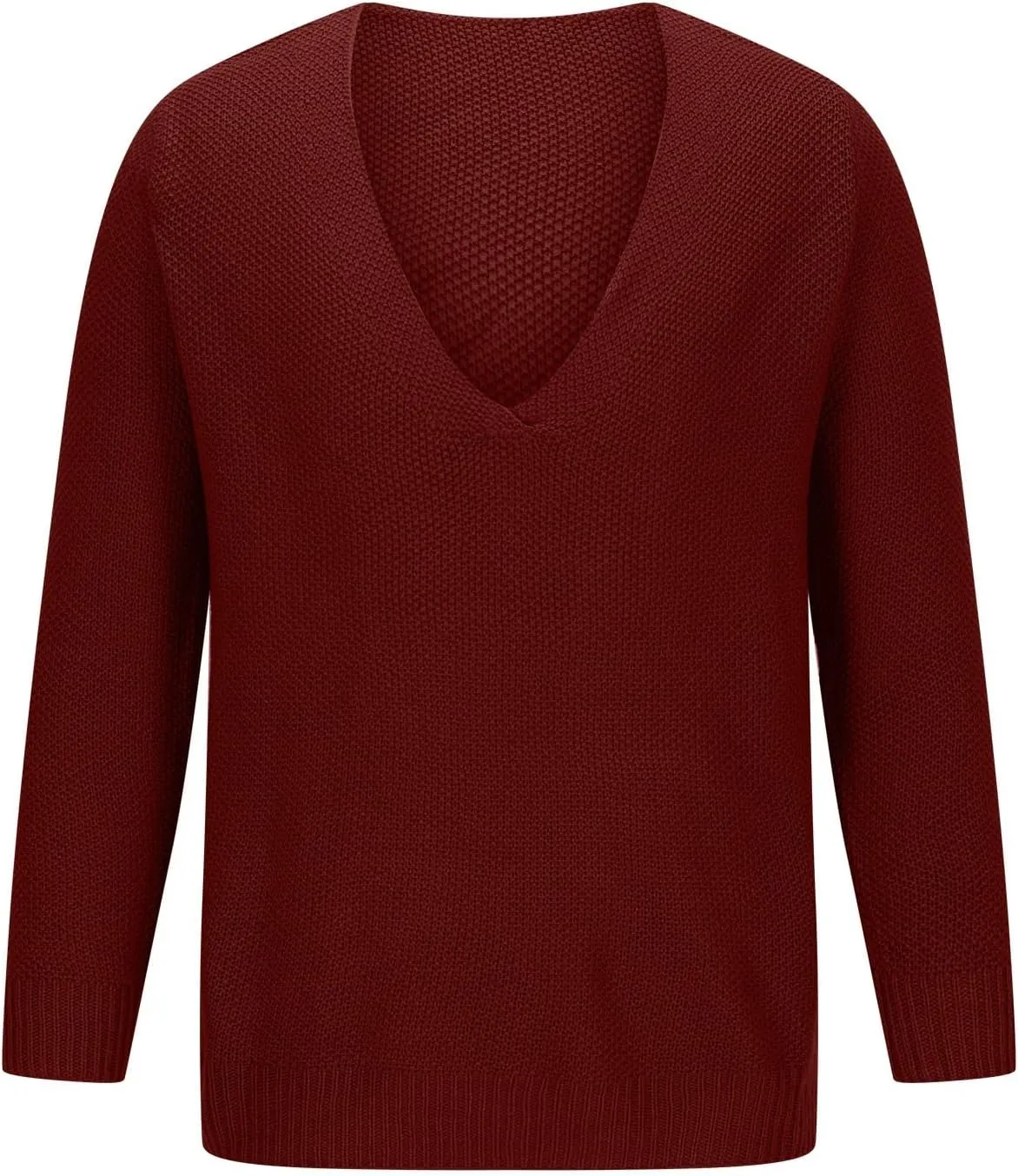 Men's Fashion V-Neck Warm Outdoor Long Sleeve Knitted Sweater Top Lightweight Pullover Knitted Fall Winter Sweaters
