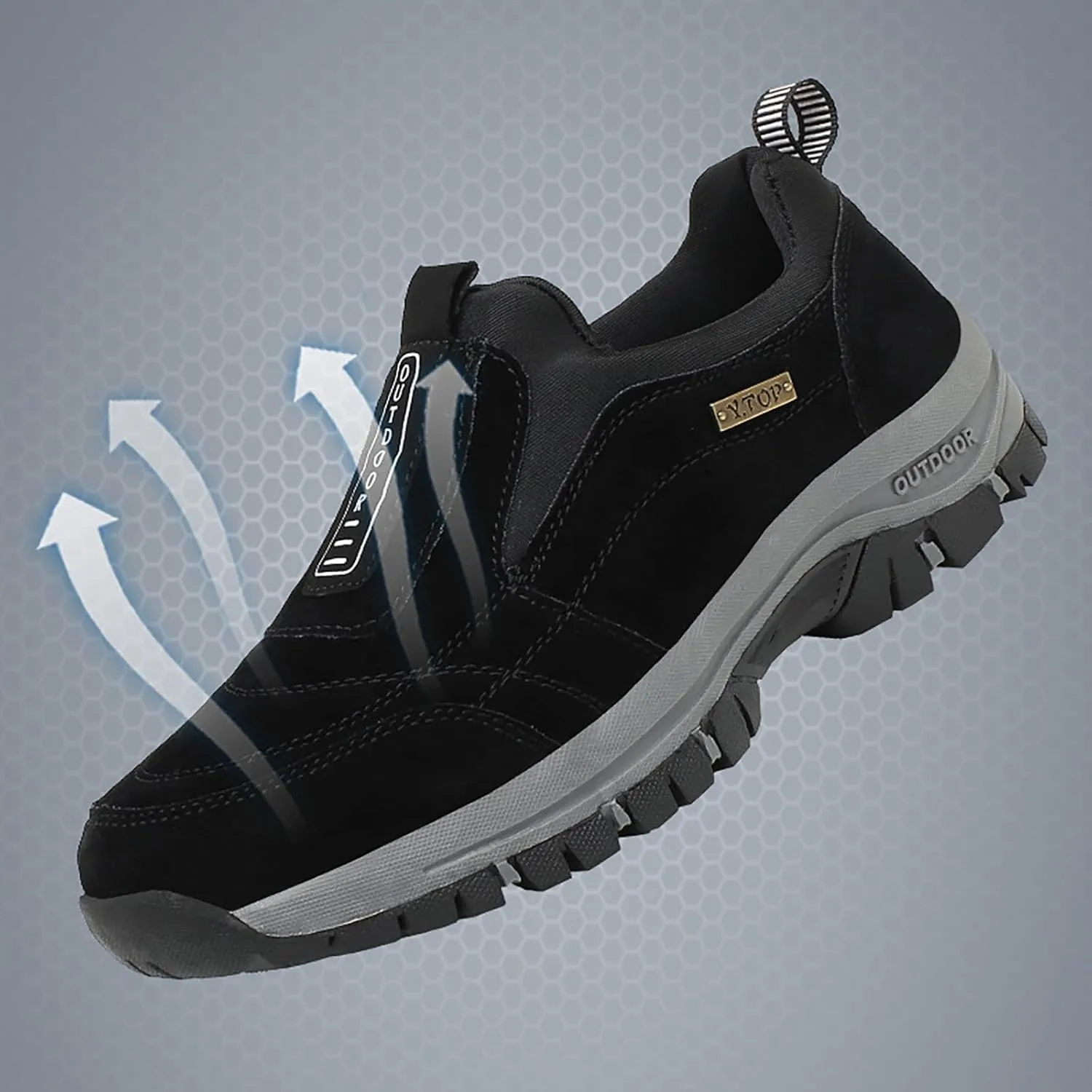 Mens Hiking Shoes Breathable Lightweight Walking Shoes Slip on Workout Shoes for Trekking Camping Walking Fishing