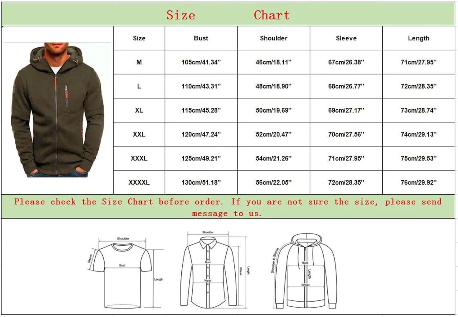 Mens Hoodies with Zipper Pockets Full Zip Hoodies for Men Fleece Long Sleeve Sweatshirts Sports Workout Hooded Jacket