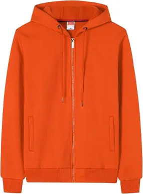 Mens Jacket Drip Men'S Full Zip Athletic Jacket Hooded Solid Color Breathable Jacket For Men Fall Workout Leisure Jacket Sports Jacket For Men Cool Orange