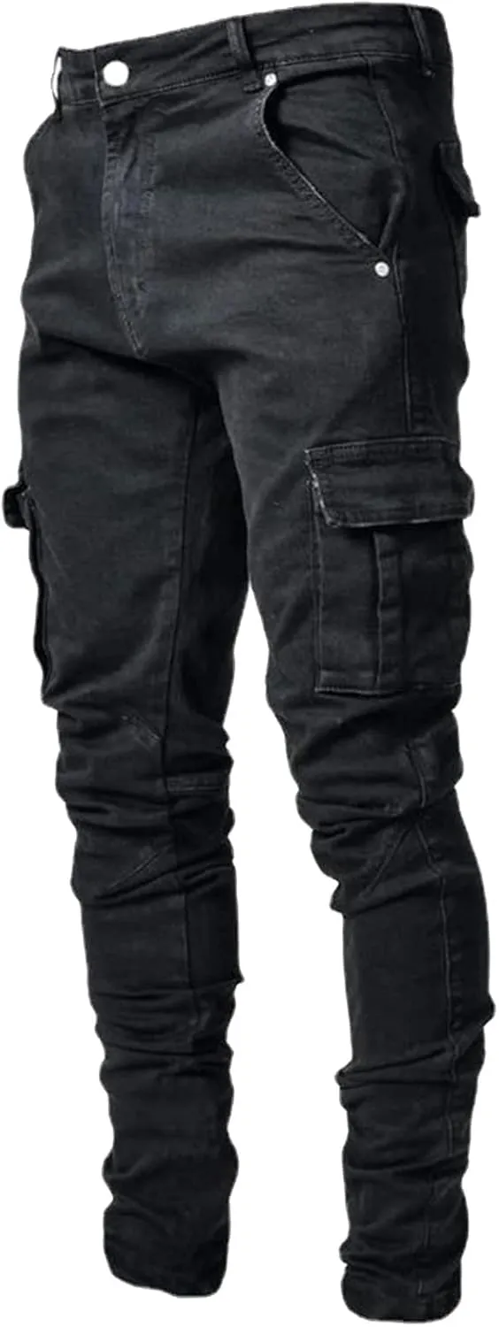 Men's Jeans Classic Relaxed Fit Cotton Jean Slim Fit Denim Jeans Mens Comfort Flex Waist 2-Way Stretch Denim Jeans for Men