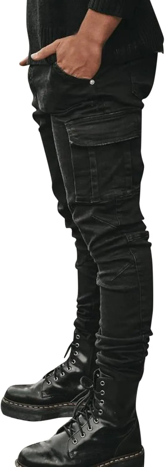 Men's Jeans Classic Relaxed Fit Cotton Jean Slim Fit Denim Jeans Mens Comfort Flex Waist 2-Way Stretch Denim Jeans for Men