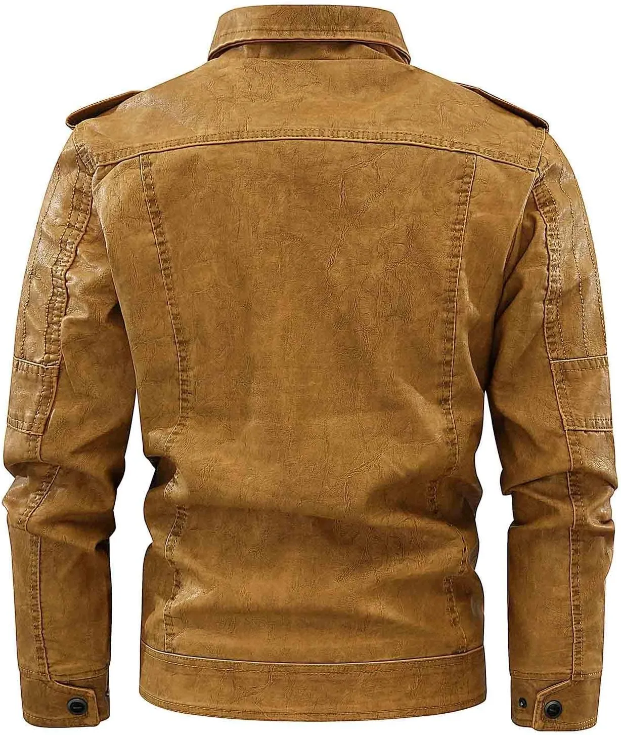 Mens Leather Jacket Stand Collar Moto Jacket Vintage Motorcycle Jacket Zip up Biker Jacket Casual Faux Leather Jacket