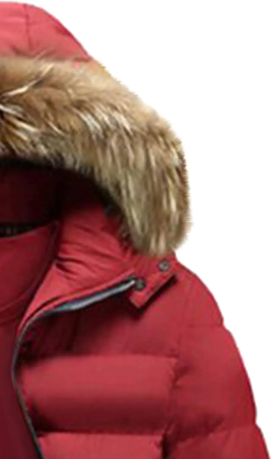 Men's Lightweight Puffer Jacket with Fur Hood Color Block Down Jacket Zip up Padded Coat Casual Warm Winter Outwear