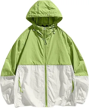 Men's Lightweight Windbreaker Jackets Outdoor Hooded Pocket Raincoat Jacket Men Zipper Cardigan Sweater Men's Cardigan