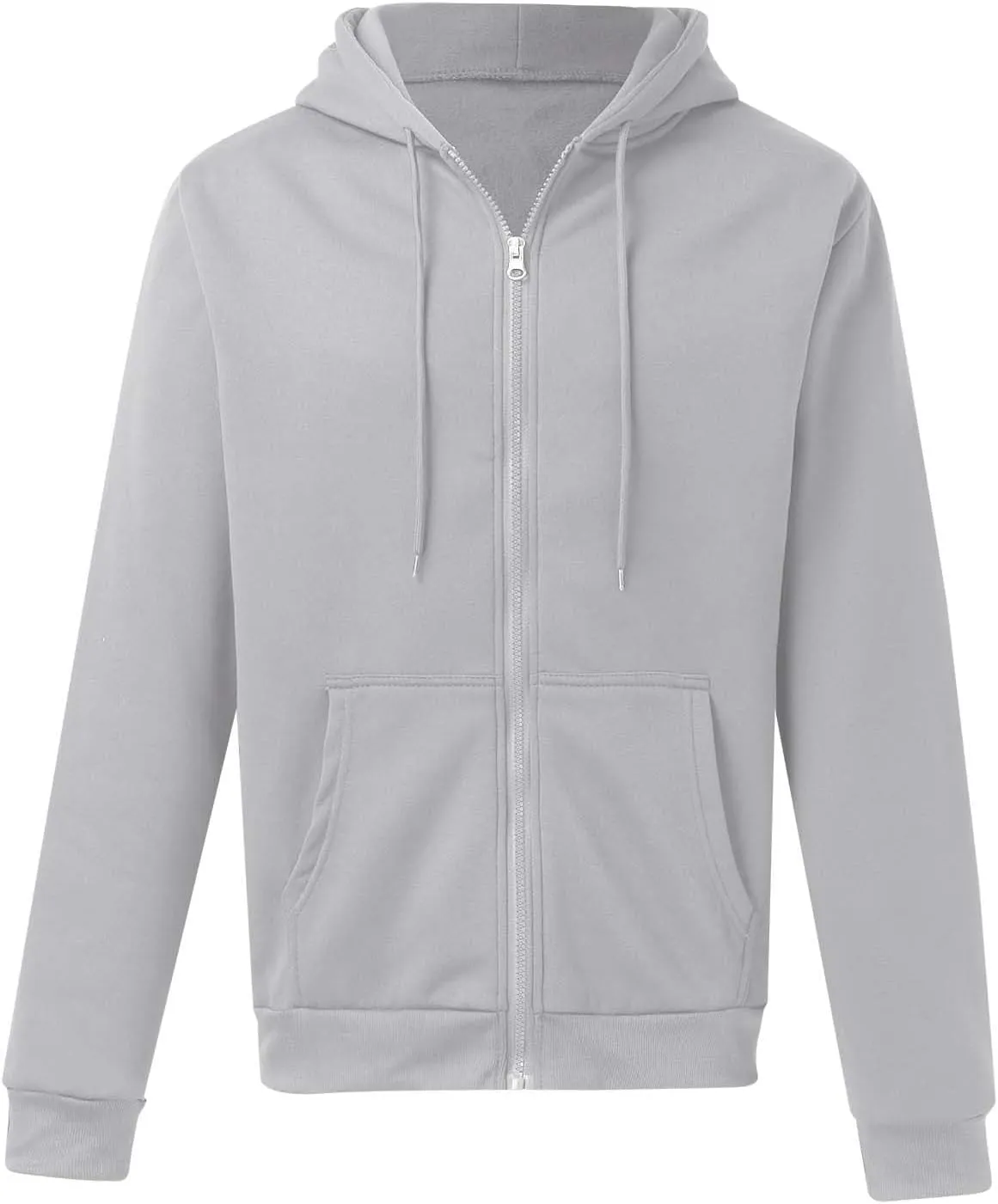 Mens Lightweight Zip Up Hoodie Drop Shoulder Long Sleeve Oversized Jacket Teens Trendy Fashion Athletic Fleece Tops