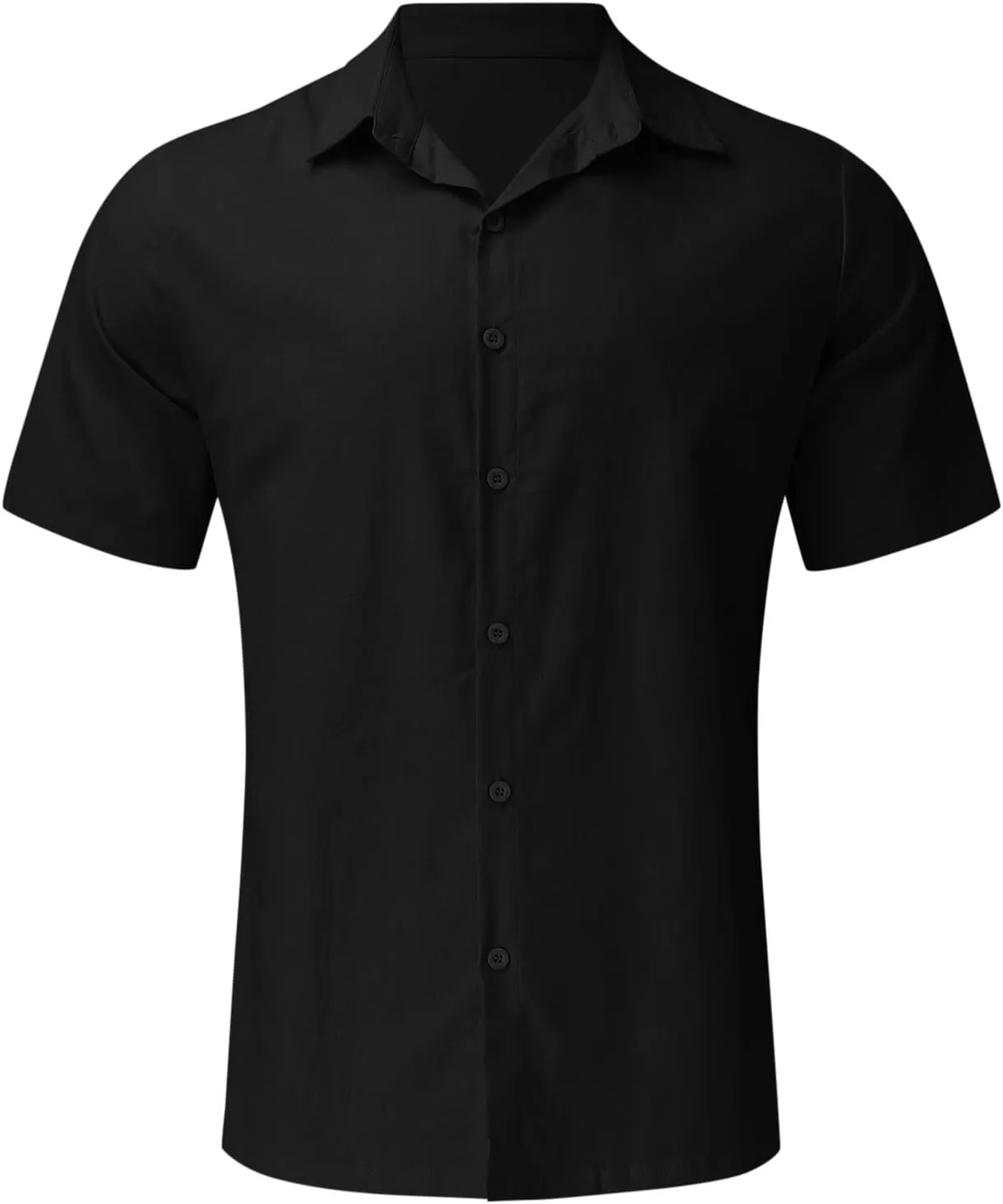Men's Linen Shirts Short Sleeve Hawaiian Summer Button down T Shirts Vacation Beach Tops Casual Plus Size Tops