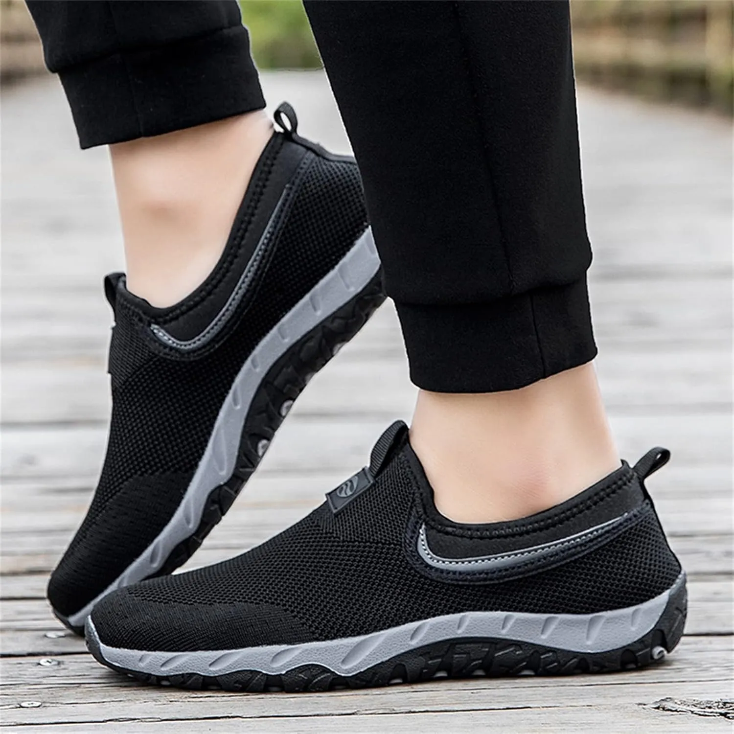 Mens Loafers & Slip-Ons Couples' Men's New Spring Flying Knit Slip On Casual Sports Shoes for Middle and Elderly