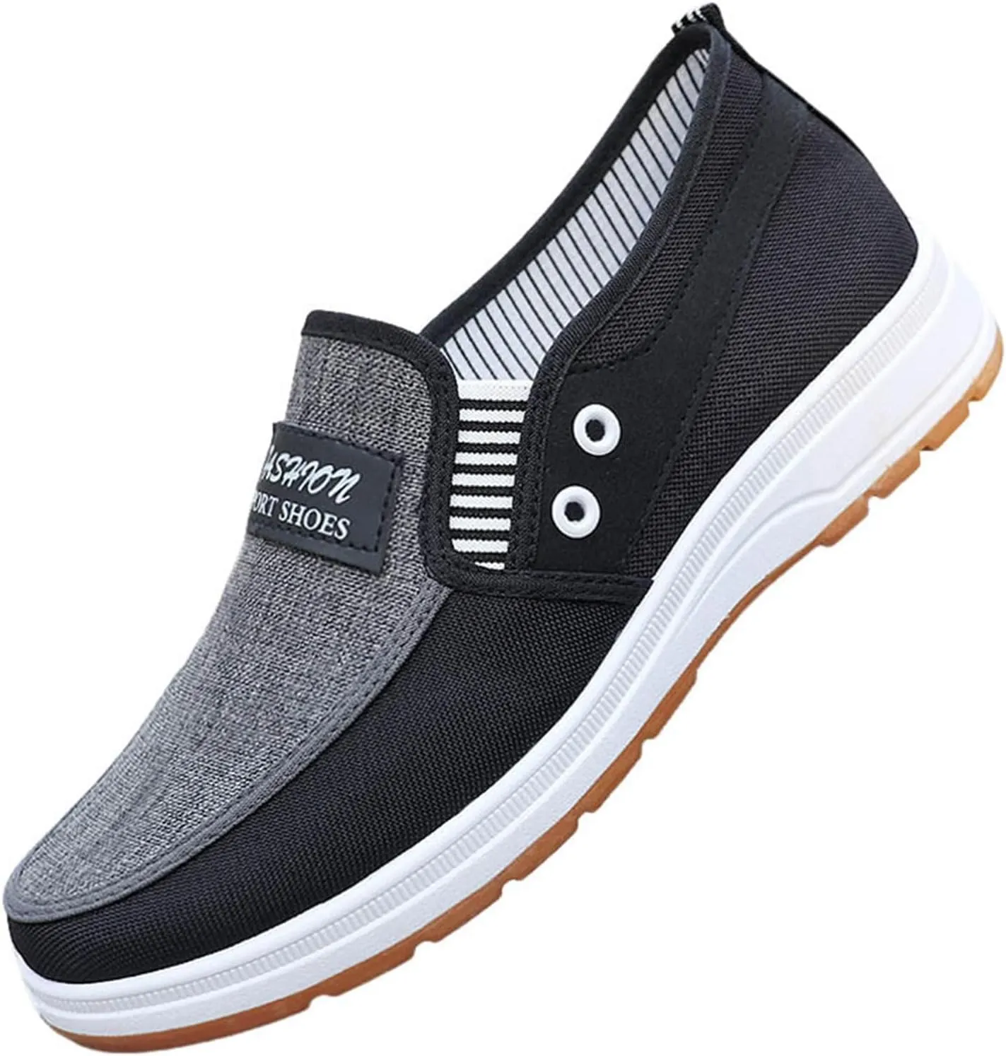 Mens Loafers & Slip-Ons Fashion All Season Men Casual Shoes Flat Non Slip Soles Canvas Lightweight Slip On