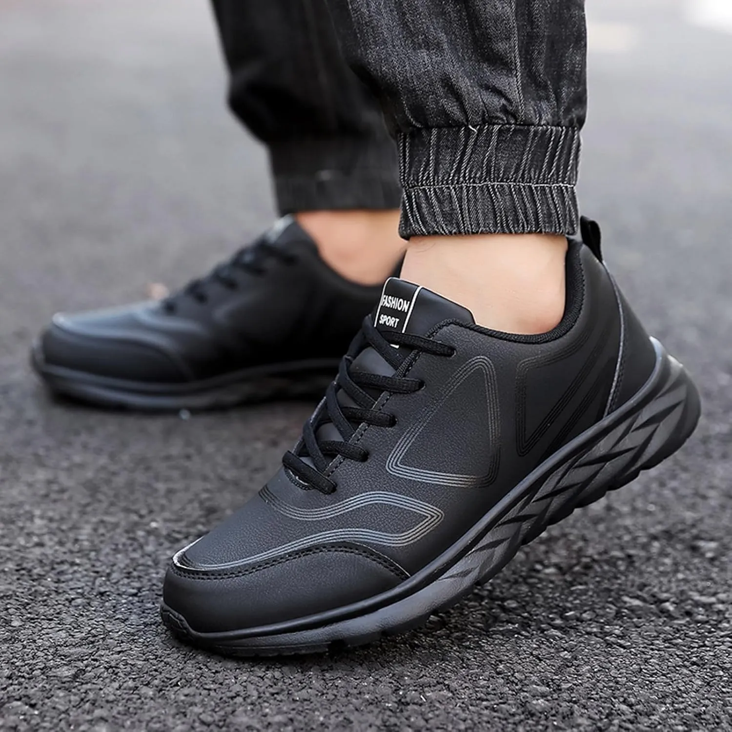 Mens Loafers & Slip-Ons Men Casual Shoes Fashionable New Pattern Simple Solid Color Autumn and Winter Lace Up