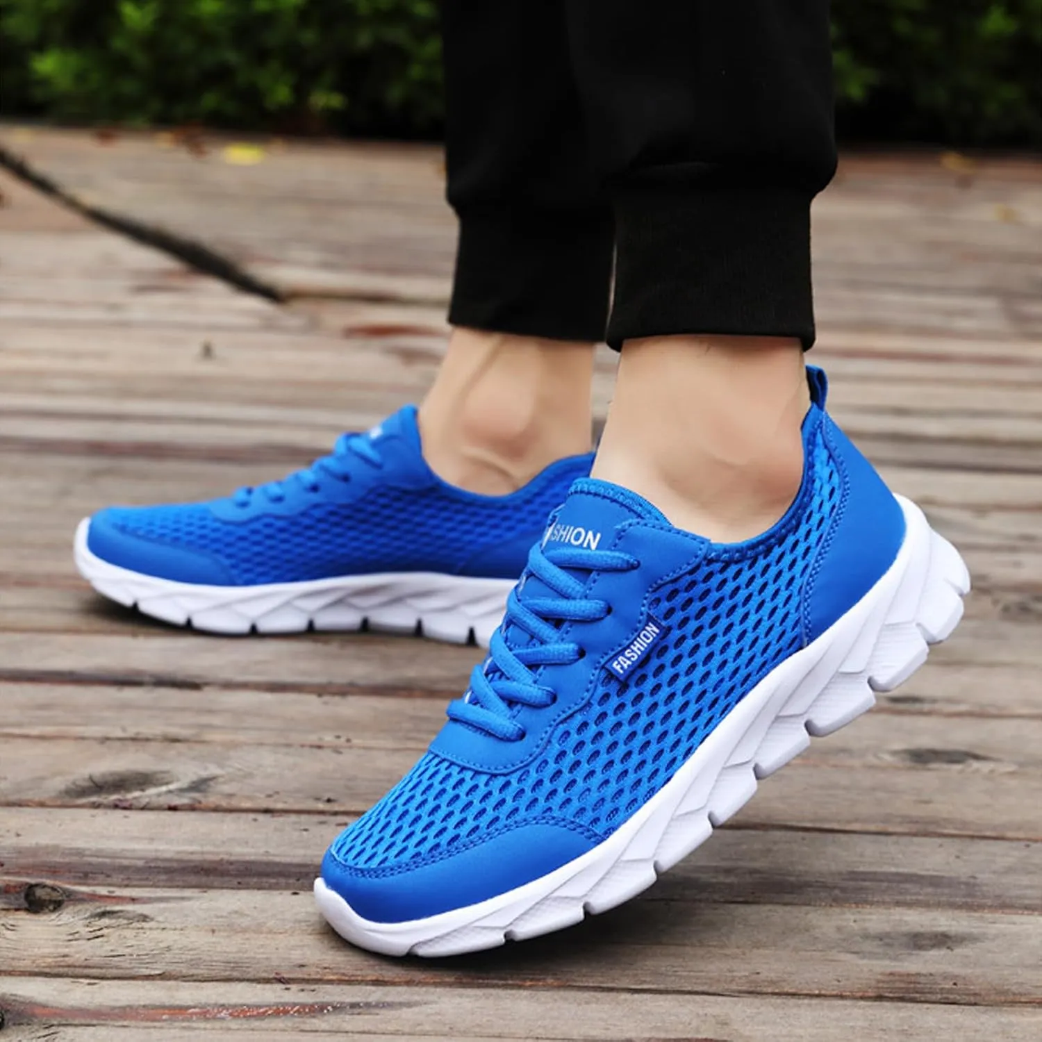 Mens Loafers & Slip-Ons Men Lightweight Breathable Mesh Shoes Running Shoes Mesh Shoes Lace Up Large Size Casual
