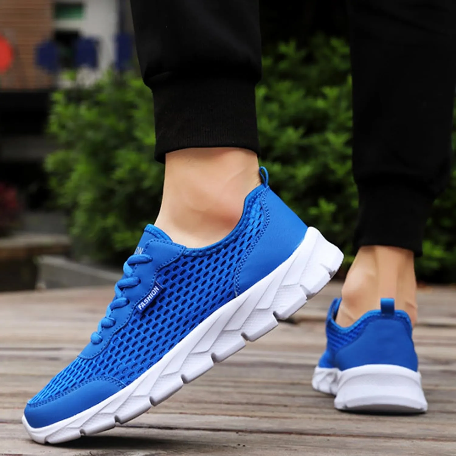 Mens Loafers & Slip-Ons Men Lightweight Breathable Mesh Shoes Running Shoes Mesh Shoes Lace Up Large Size Casual