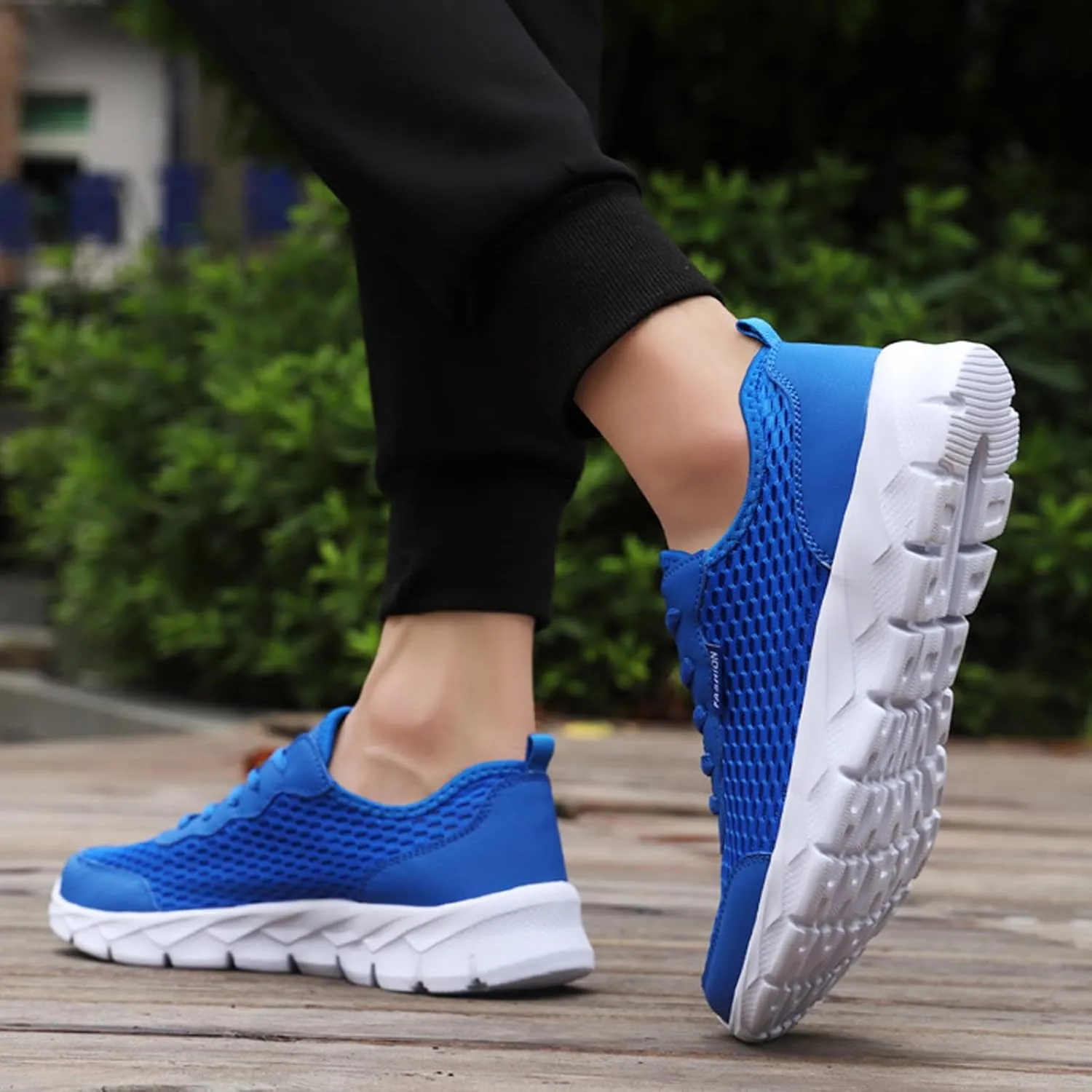 Mens Loafers & Slip-Ons Men Lightweight Breathable Mesh Shoes Running Shoes Mesh Shoes Lace Up Large Size Casual
