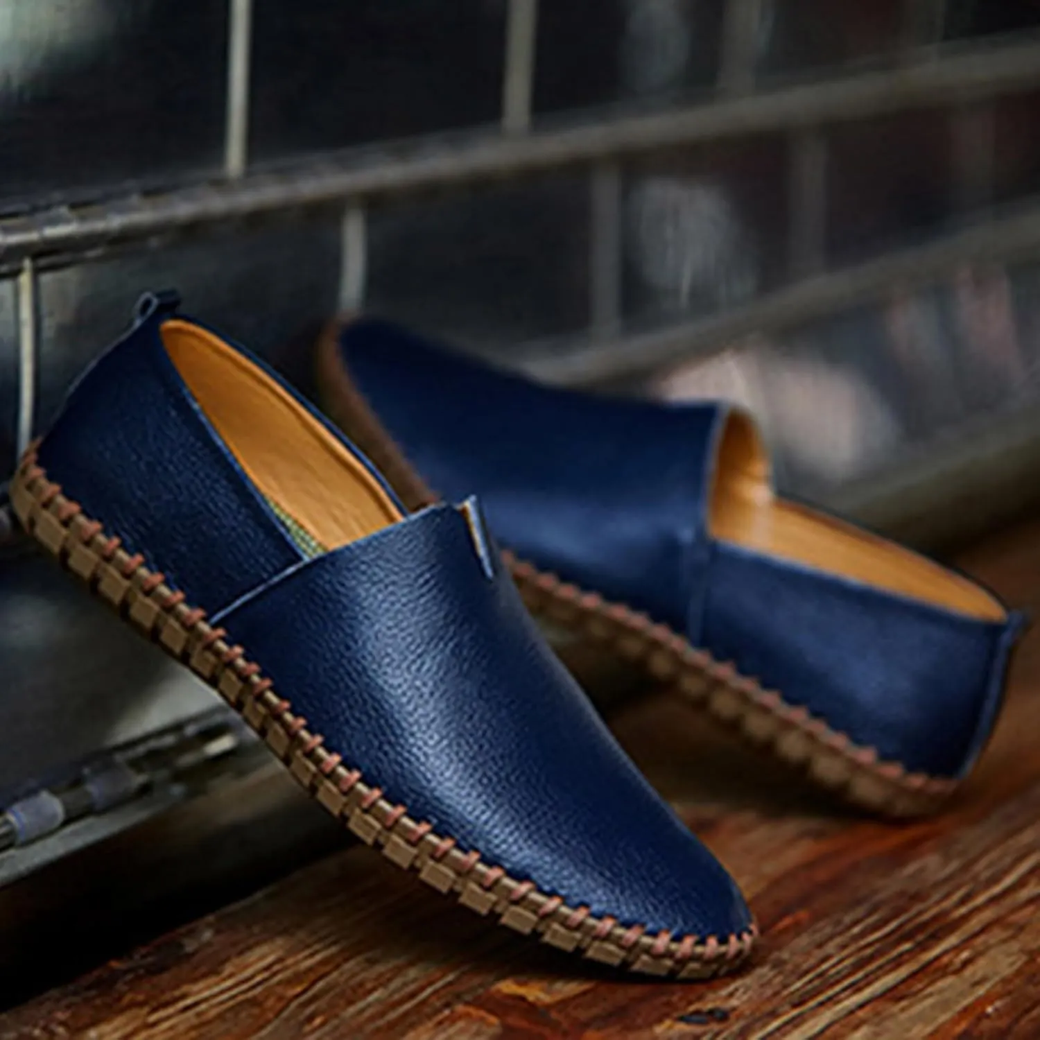 Mens Loafers & Slip-Ons Men's Slip On Loafers Fashion Breathable Flat Loafers Comfortable Slip Soft Sole Walking