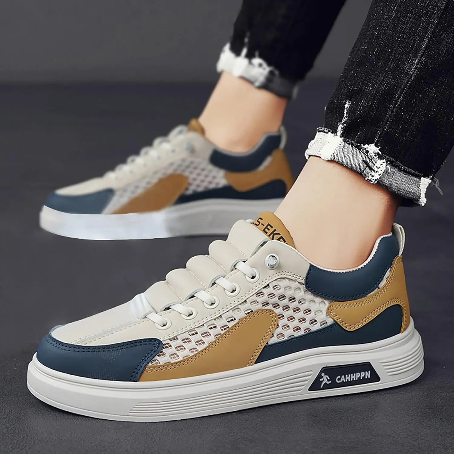 Mens Loafers & Slip-Ons Men's Summer Breathable Mesh Casual Shoes Fashion Hollow Soft Soled Sneakers