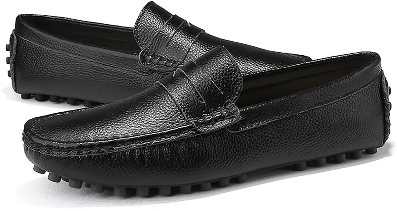 Mens Loafers Casual Silp On Leather Penny Loafers Fashion Lightweight Driving Boat Shoes for Mens