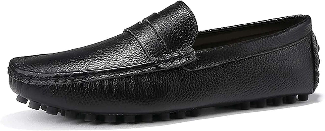 Mens Loafers Casual Silp On Leather Penny Loafers Fashion Lightweight Driving Boat Shoes for Mens