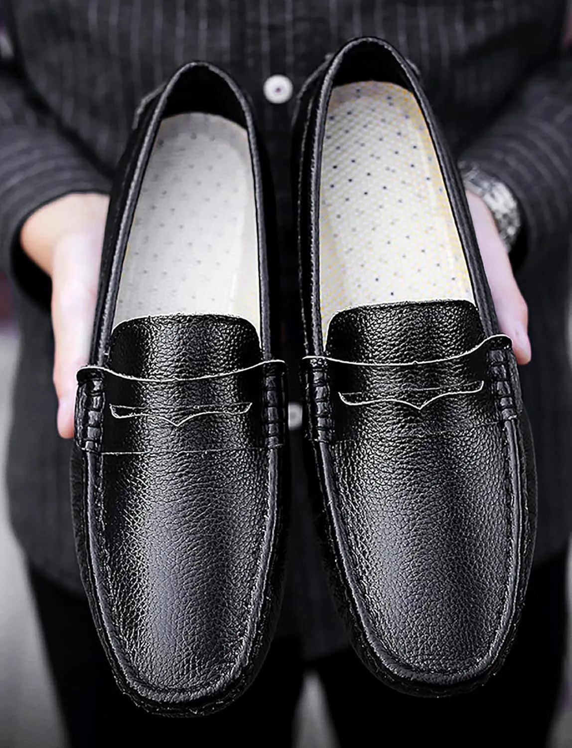Mens Loafers Casual Silp On Leather Penny Loafers Fashion Lightweight Driving Boat Shoes for Mens