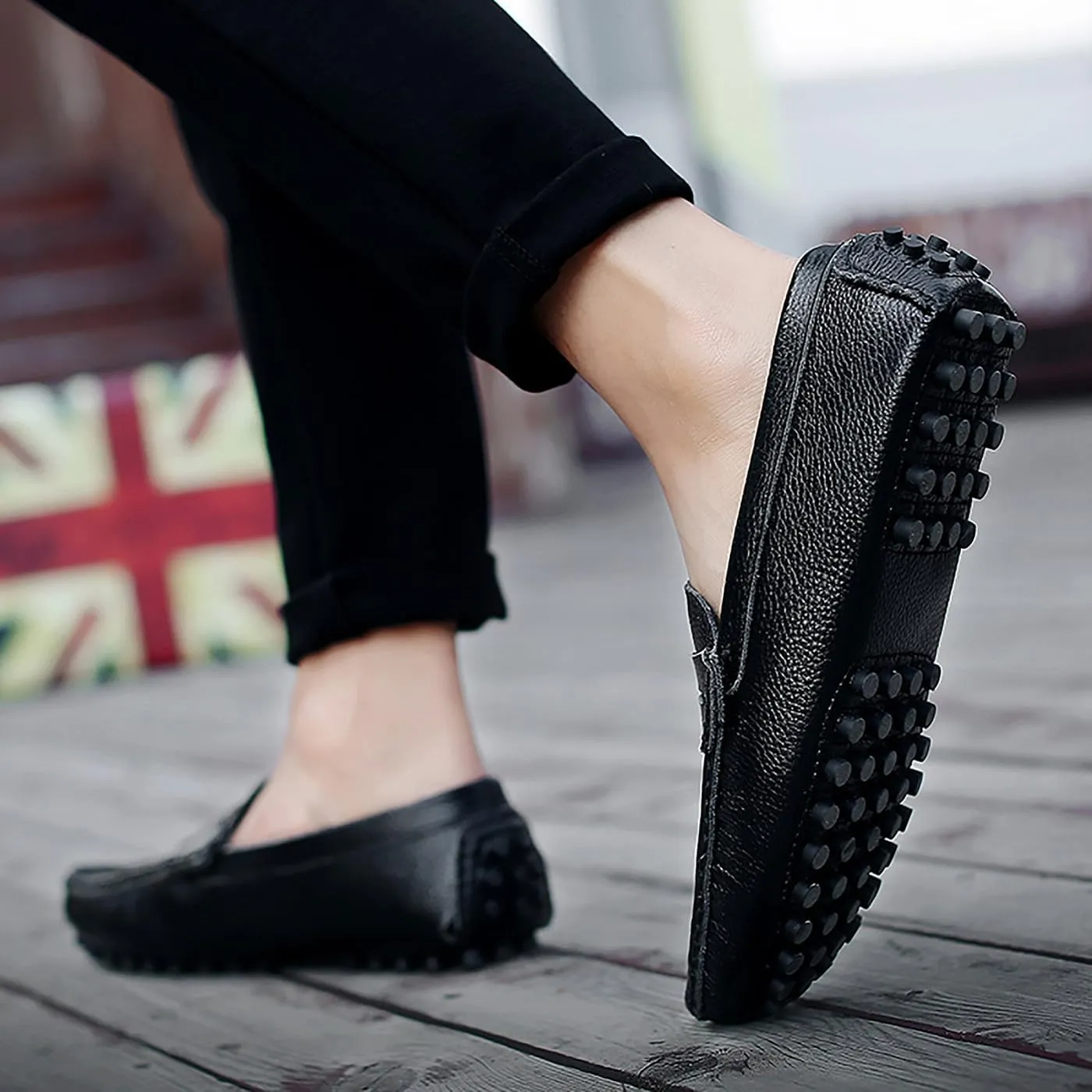 Mens Loafers Casual Silp On Leather Penny Loafers Fashion Lightweight Driving Boat Shoes for Mens