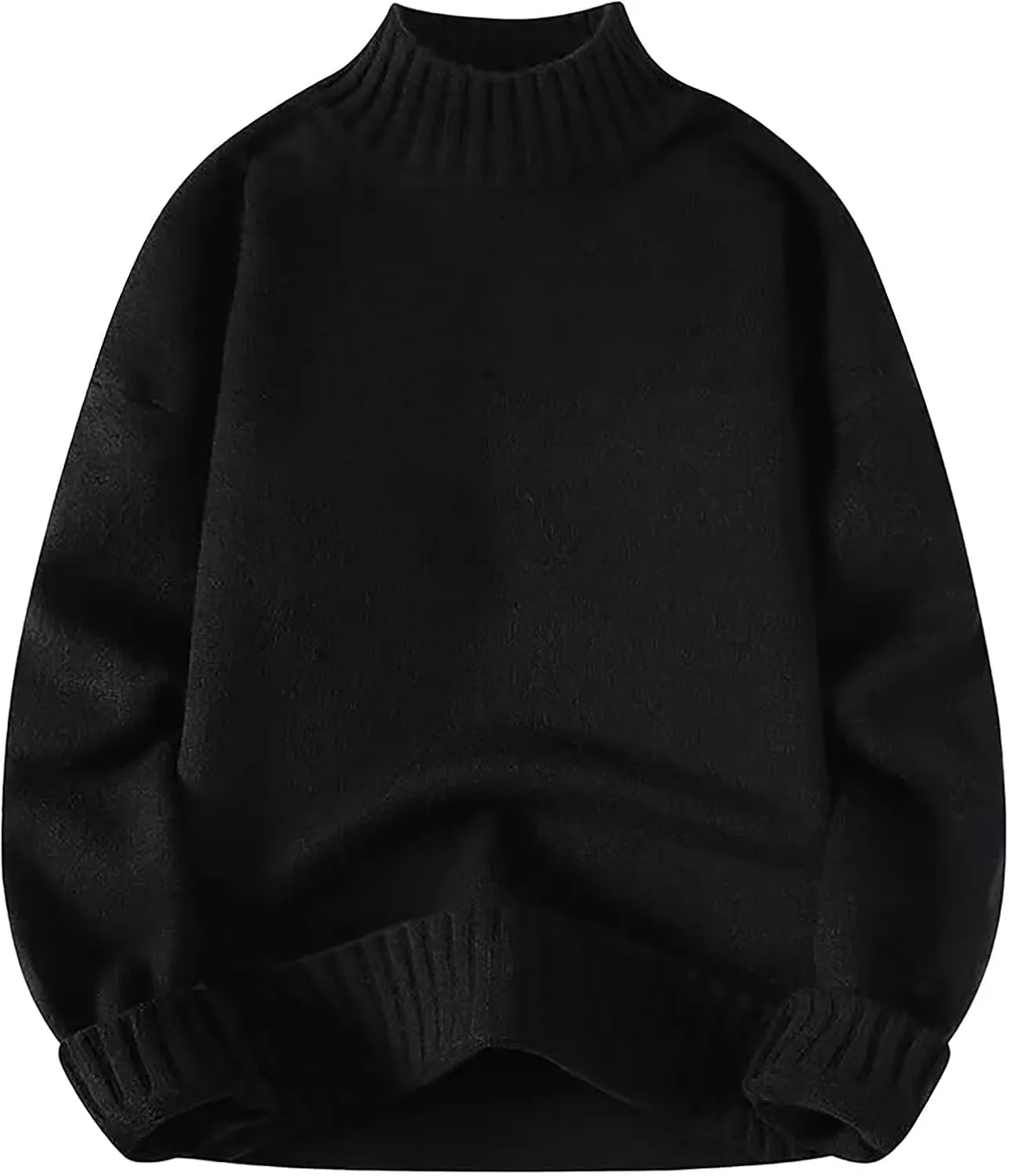 Men's Mock Turtleneck Sweater Pullover Oversized Casual Fall Winter Long Sleeve Knit Sweaters Basic Designed Jumpers