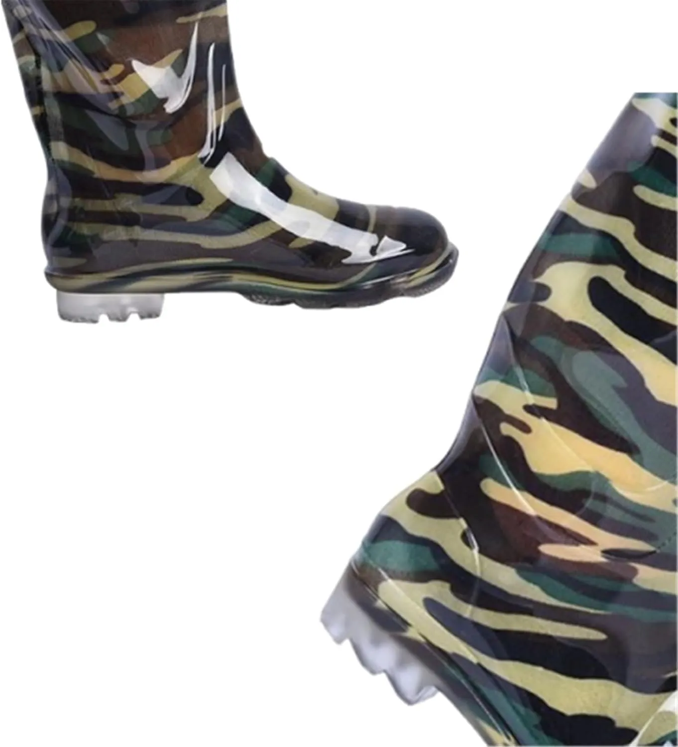 Men's Outdoor Anti-Skid Camouflage High Barrel Waterproof Rubber Rain Boots, Spring Summer Breathable Quick Wicking Fishing Garden Rain Boots, for Yard Farm Outdoor Work