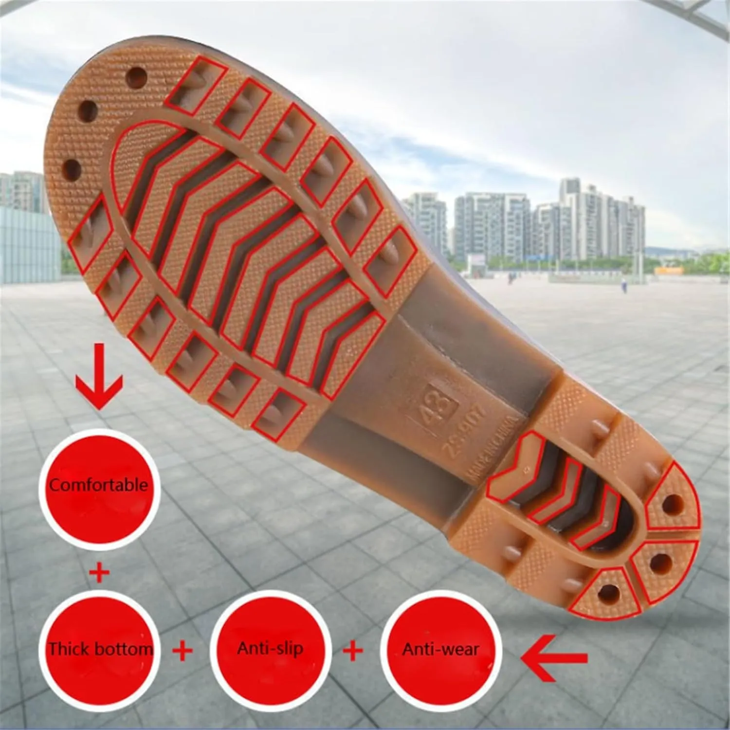 Men's Outdoor Anti-Skid Camouflage High Barrel Waterproof Rubber Rain Boots, Spring Summer Breathable Quick Wicking Fishing Garden Rain Boots, for Yard Farm Outdoor Work