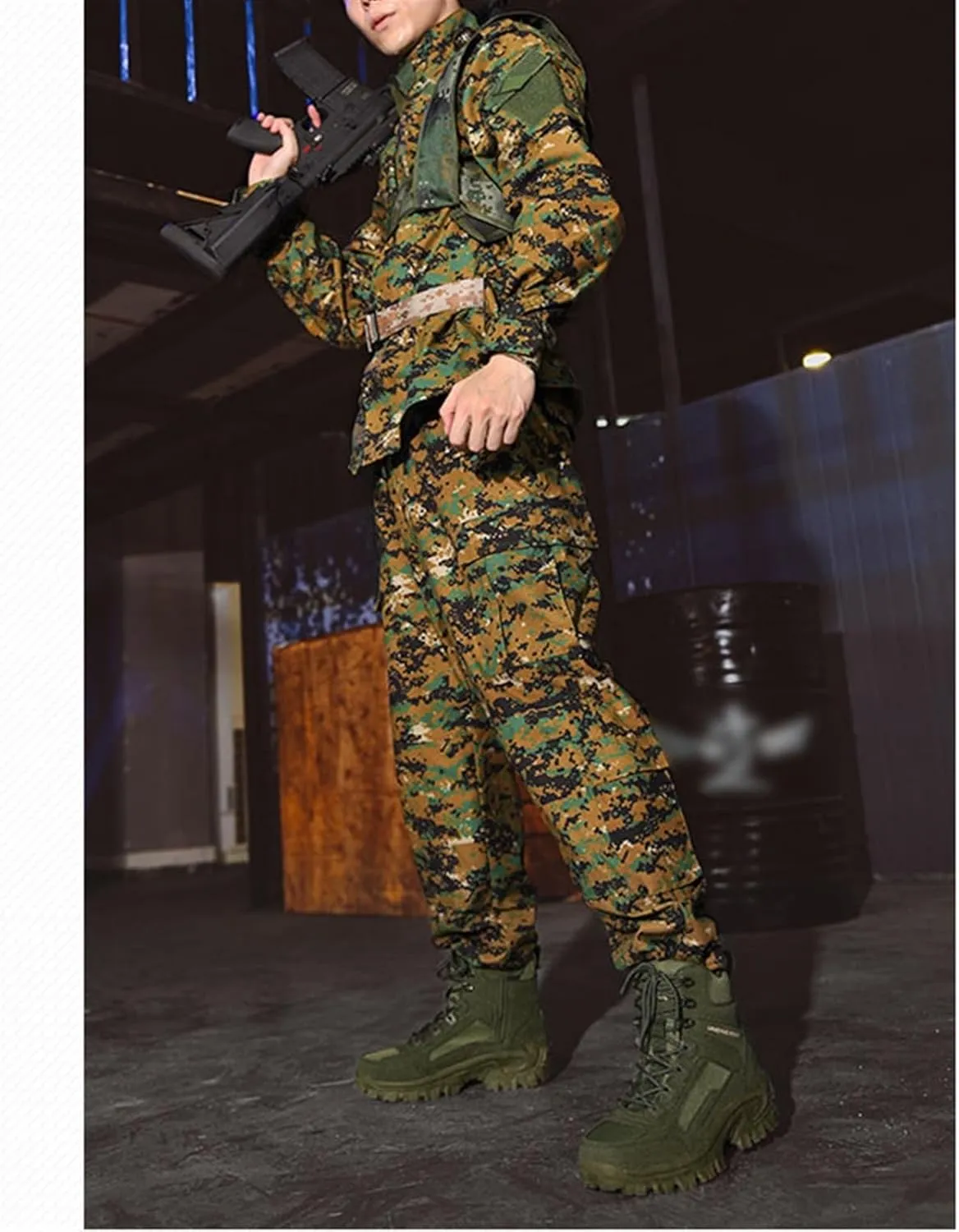 Mens Outdoor Sports Tactical Shoes, Men's Plus Size High Top Tactical Combat Boots with Side Zipper, Lace Up Breathable Military Work Boots, for Tactical, Military, Combat, Hunting