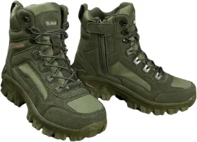 Mens Outdoor Sports Tactical Shoes, Men's Plus Size High Top Tactical Combat Boots with Side Zipper, Lace Up Breathable Military Work Boots, for Tactical, Military, Combat, Hunting