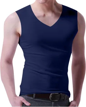 Men's Quick Dry Workout Tank Tops Breathable Comfy Gym Sleeveless Muscle V Neck Shirts for Active Gym Bodybuilding